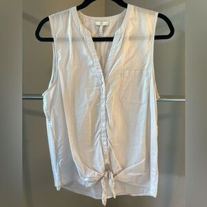 Joie Button Down/Tie Front Tank | Medium